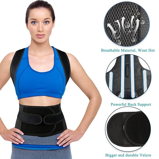Back Brace Posture Corrector for Women and Men, Relief for Waist, Back and Shoulder Pain, Adjustable and Breathable, Improve Posture XXL(42"-48")