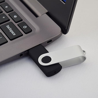 KOOTION 50pcs 4 GB USB Flash Drive 4GB Flash Drives 50 Pack Thumb DriveSwivel Memory Stick Jump Drive, Black