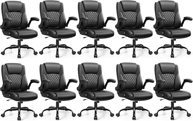Leather Office Chair, PU Home Computer Desk Chairs with Ergonomic Back Support, 360°Swivel Free，Small Gaming Chair with Wheels and Adjustable Armrests, for Short People Use