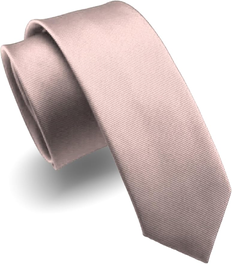 RBOCOTT 2.4" Solid Color Skinny Tie for Men Slim Necktie(6cm)