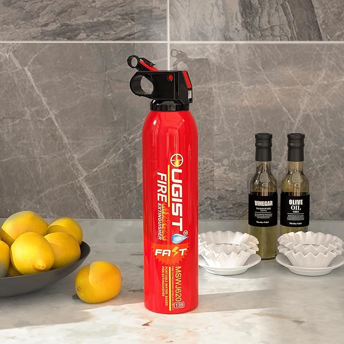 Ougist Water-Based Fire Extinguisher -2 Pack Portable for Home & Vehicle Use, Cold-Weather Safe, Prevents Re-Ignition - Ideal for Kitchen, Garage, Car