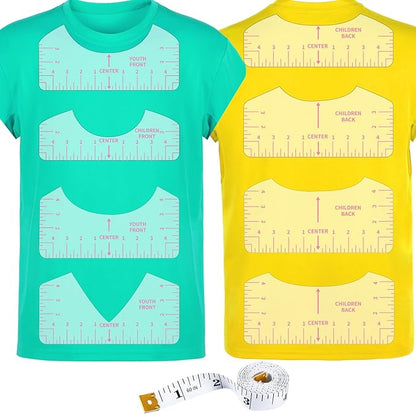 9pcs Tshirt Ruler Guide for Vinyl Alignment, T Shirt Rulers to Center Designs, PVC Measurement Template, Sewing Supplies Accessories Tools for Cricut Heat Press & HTVRONT HTV Transfer Vinyl (Pink)
