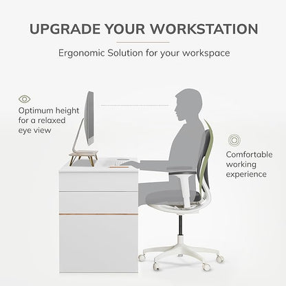 Anji Mountain Monitor Stand - Desktop Organizer & Laptop Riser, Ergonomic Monitor Riser, Space-Saving Monitor Stand for Desk, Durable Construction, Easy Assembly, Ideal for Home & Office,Walnut