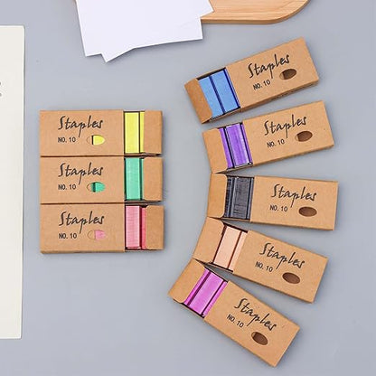 NatSumeBasics 8000 Colored Staples, Colorful #10 Staple for Mini Stapler Refill,Tiny Staples Smaller Than Standard Staple (8000)