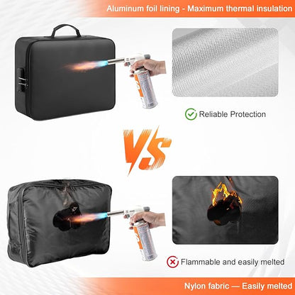 MONDOSHOP 5200°F Fireproof Document Bag with Lock, Heat-Insulated Fireproof Document Box, Important Document Organizer, Portable Travel Fireproof Safe for Home Documents, Passport, Laptop, Cards(Soft)