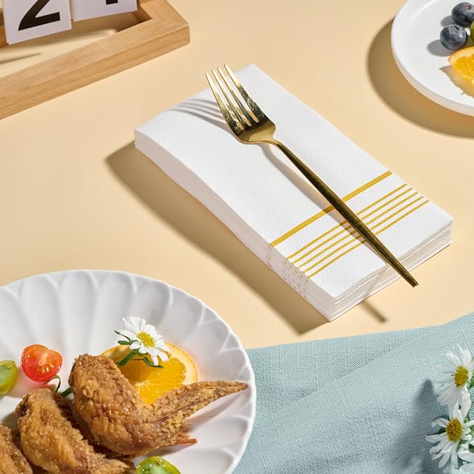 600 Pack Paper Dinner Napkins, Absorbent Paper Napkins, Premium Quality Guest Towels, 2-Ply Disposable Hand Towels for Kitchen, Events, Parties or Events