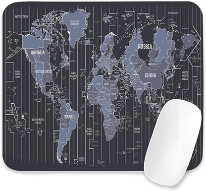Map Patterns Desk Mat, Large Gaming Mouse Pad Non-Slip Rubber Base with Stitched Edges, Waterproof Protection for PC Laptop Home Office Desk Decor (12.5x10.5in)