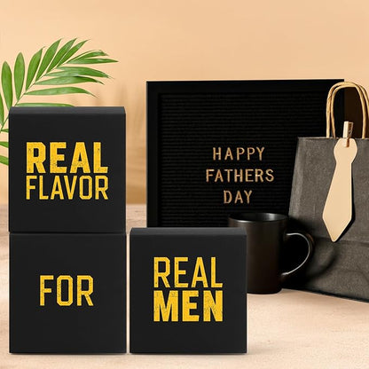 Mens Nut Gifts Box, Featuring Spicy Peanuts, Rice Crackers and Banana Chips in 3 Cube Boxes, Ideal Gift for Men.