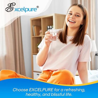 EXCELPURE UKF8001 Replacement for Whirlpool FILTER 4, EDR4RXD1, 4396395, WRX735SDBM00, RWF0900A, EFF-6007A, MFI2568AES, MFI2569VEM, RFC0900A, WF295, PURICLEAN II, Refrigerator Water Filter, 4PACK