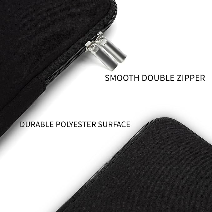 RAINYEAR Laptop Sleeve Case Compatible with 13.3 Inch Notebook Computer Tablet Chromebook 14" MacBook Pro M1 M2 M3 M4 Pro/Max Soft Cover Protective Case Zipper Carrying Bag (Black)