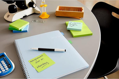 Post-it Super Sticky Notes, Assorted Bright Colors, 3x3 in, 15 Pads, 45 Sheets/Pad, 2X The Sticking Power, Recyclable, Multi-Color (Pack of 6)