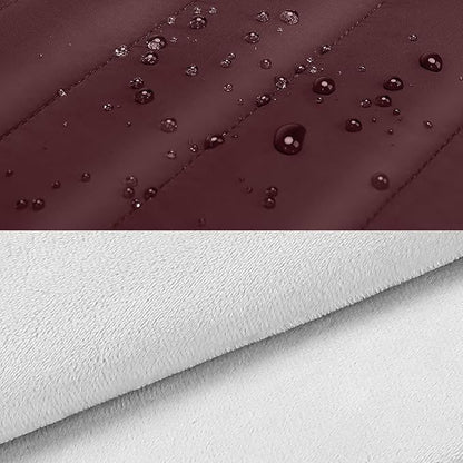 MOSISO 13.3 inch Laptop Case, 13-13.3 inch Puffy Laptop Sleeve Compatible with MacBook Air 13 13.6 M4 M3 M2 M1/Pro 13/Pro 14, HP Dell ASUS Lenovo,Polyester Horizontal Bag with Small Case, Wine Red