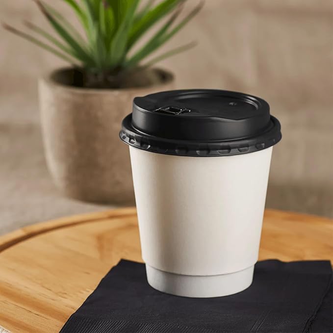 Karat 10 oz Double-Wall Insulated Coffee Cup [500 Count] White Paper Hot Cup - Rolled Rim for Hot Beverages, 90mm (C-KIC510W)