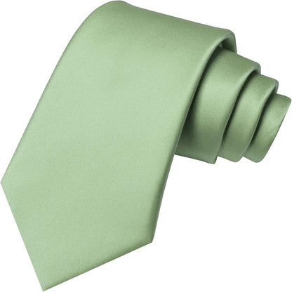 RBOCOTT Solid Color Tie and Pocket Square Hankerchief with Lapel Pin Set for Men