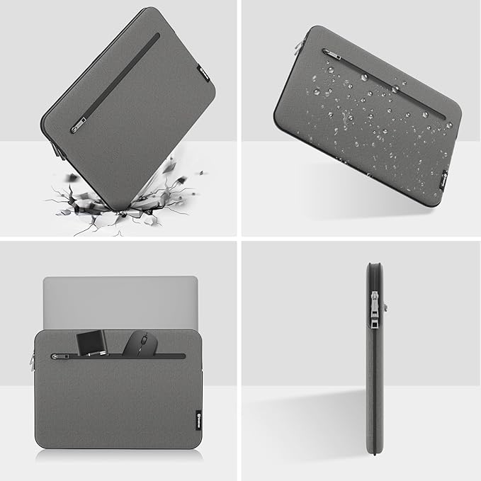 Smatree SlimPro Laptop Sleeve Case for 14 inch Acer Swift 1 Laptop - SF114-34-P7FH, Case with Swift-Access Accessory Pocket, Patented Super-Corner Design, Light Grey (S420LG)