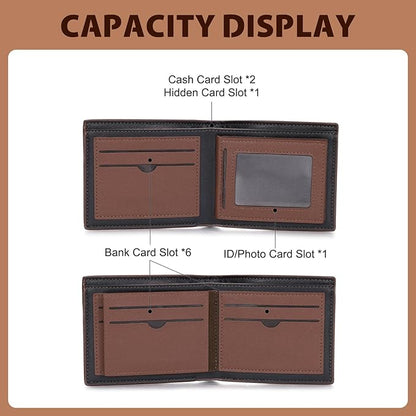 Personalized Wallet for Men – Custom Bifold Wallet with Photo, Text, Name, Calendar, RFID Blocking Slim Wallet, Gift for Husband, Dad, Boyfriend, Father’s Day, Birthday, Valentine’s Day (Dark Brown)