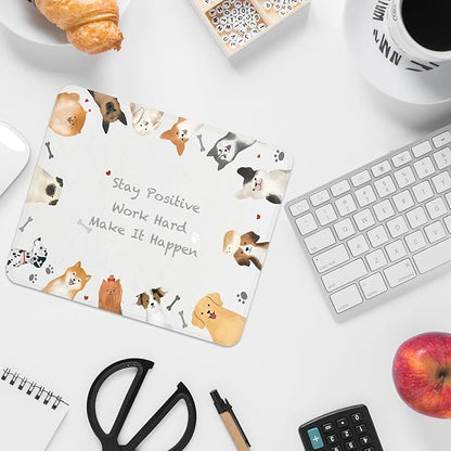 Square Mouse Pad with Stitched Edge, Premium Mousepad Washable Cloth. Computer Mouse Pad with Non-Slip Rubber Base, Mouse Pads for Computers Laptop Mouse 9.25x7.75x0.12 inch-Inspired Dog