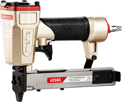 meite 425KC Narrow Crown Stapler, Fits 18 Gauge 1/4" Crown 1/2" to 1" Staples, with Safety Trigger, Heavy Duty Staple Gun for Wood, Furniture, Fabric, Leather, DIY & Professional Use