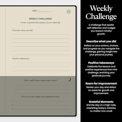 The Original Gratitude Journal 2026 for Men to Boost Confidence & Self Esteem - Daily Mindful Affirmations for Boys with Powerful Quotes and Insightful Prompts for Happiness - Premium Hardcover Black