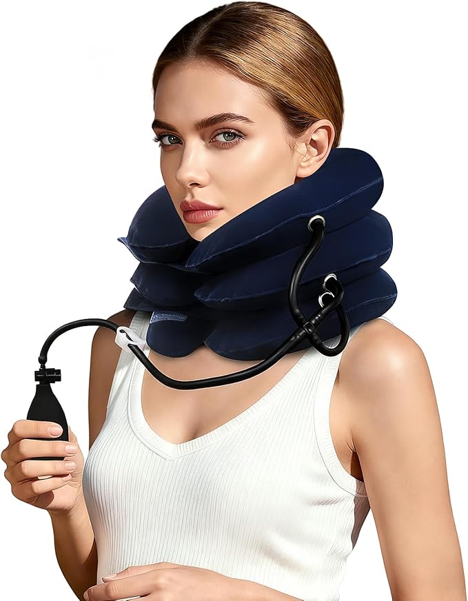 Cervical Neck Traction Device for Home Use, Inflatable Neck Stretcher for Instant Neck Pain Relief, Adjustable Neck Support Brace, Neck Decompression, Neck Extender