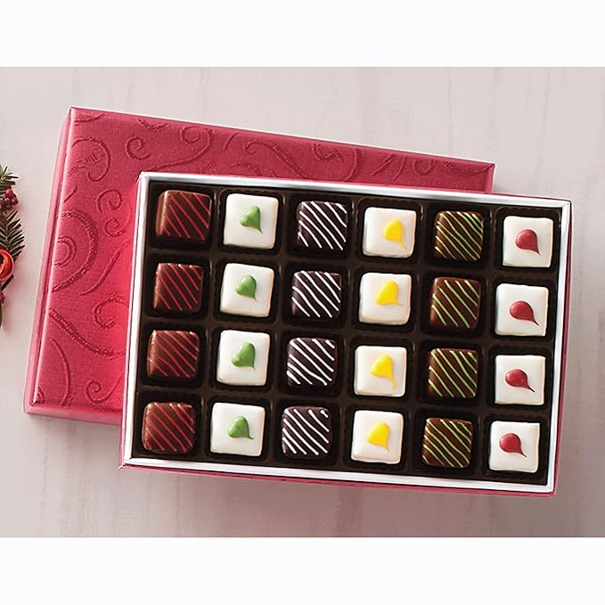 The Swiss Colony 27 Favorites Food Gift Box - Assorted Cheeses, Summer Sausage Meats with Christmas Petits Fours Gourmet Mini Layer Cakes Pack of 24 with Traditional Old Fashioned Hard Candy