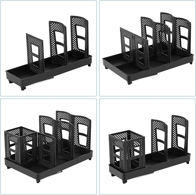 Coffee Cup Dispenser with Straws Holder, Plastic Coffee Cup and Lid Holder, 5-20oz Disposable Paper Cups Organizer for Countertop, Station, Bar, Office, Restaurant, Breakroom(3 Compartments)