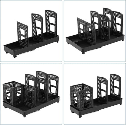 Coffee Cup Dispenser with Straws Holder, Plastic Coffee Cup and Lid Holder, 5-20oz Disposable Paper Cups Organizer for Countertop, Station, Bar, Office, Restaurant, Breakroom(3 Compartments)