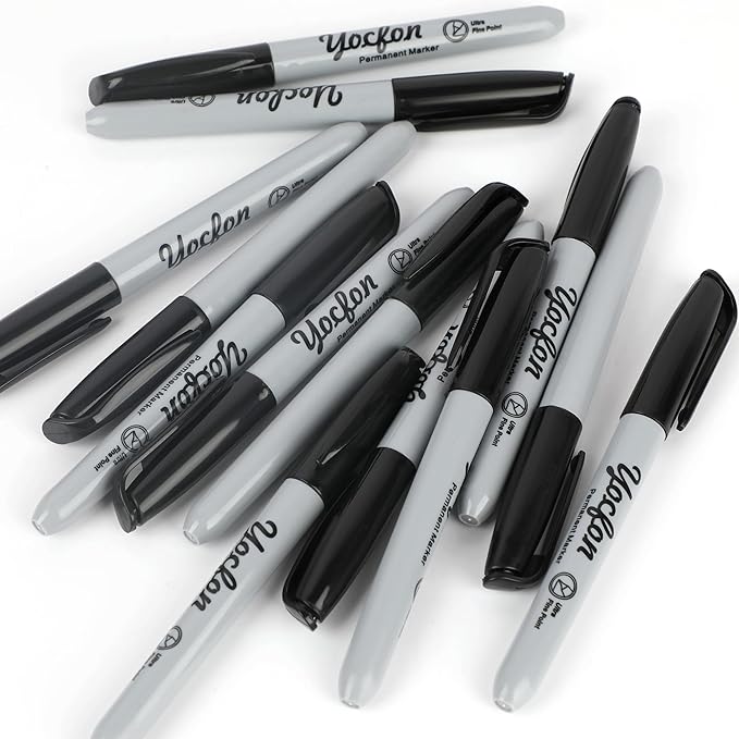 Permanent Markers Ultra Fine Tip, Bulk Pack Of 72 Count Black Permanent Marker Set, Quick-Drying Ink, Works On Plastic, Wood, Stone, Metal And Glass