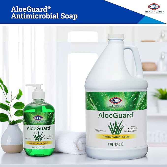 CLOROX Healthcare AloeGuard Antimicrobial Hand Soap for Healthcare Professionals - Liquid Hand Wash for Everyday Use with Aloe Vera to Soothe & Moisturize Hands, 128 Fl Oz