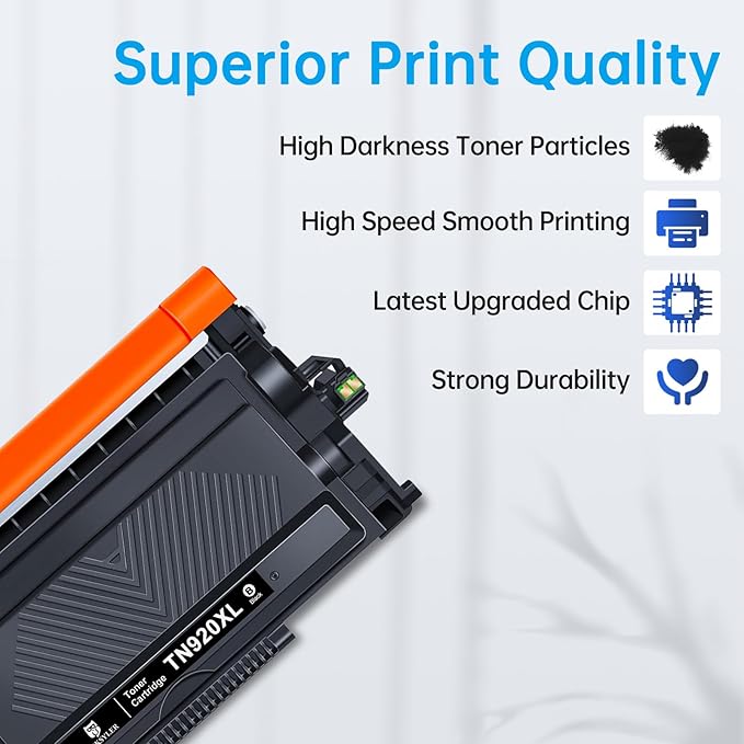 4-Pack TN920 TN920XL Toner for Brother Printer HL-L6210DWT HL-L5710DN HL-L5210DW High Yield (4X Black)
