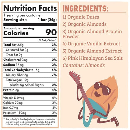 Skout Organic Almond Cookie Kids Snack Bars (18 Pack) | Organic Kids Snack Bars | School Snacks & Lunch Snacks | No Refined Sugar | Vegan & Paleo | Gluten, Dairy, and Grain Free