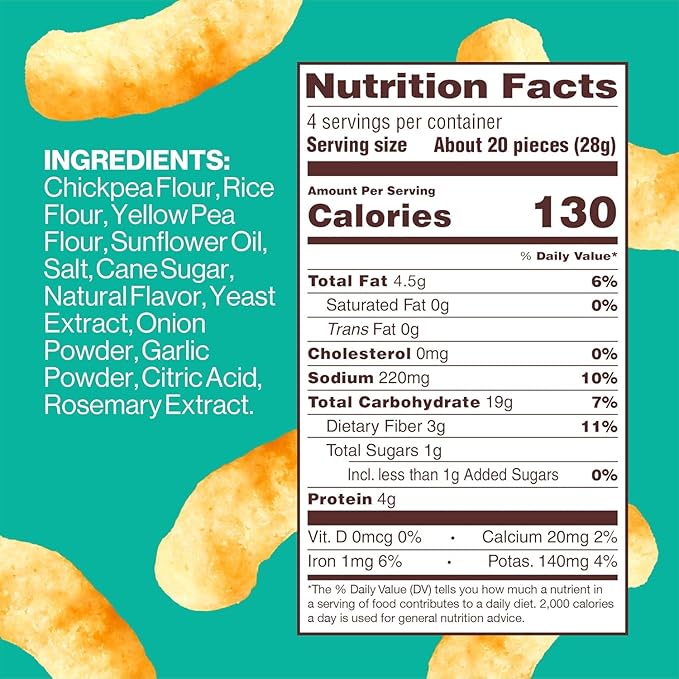 Hippeas Chickpea Puffs, Groovy White Cheddar, 4 Ounce (Pack of 6), 4g Protein, 3g Fiber, Vegan, Gluten-Free, Crunchy, Plant Protein Snacks
