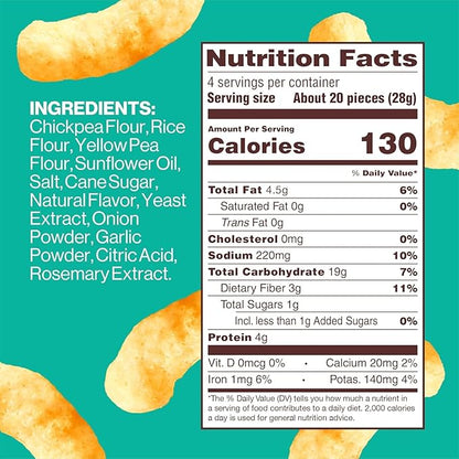 Hippeas Chickpea Puffs, Groovy White Cheddar, 4 Ounce (Pack of 6), 4g Protein, 3g Fiber, Vegan, Gluten-Free, Crunchy, Plant Protein Snacks