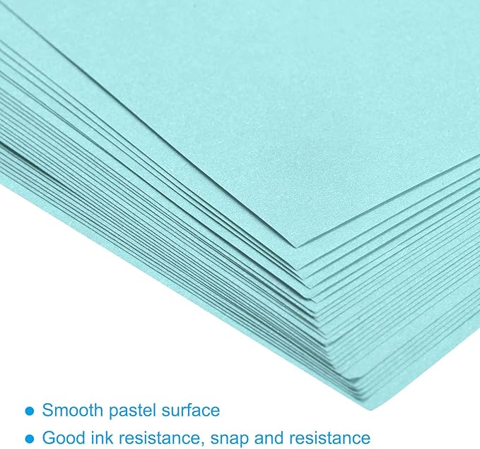 MECCANIXITY 50 Sheets Colored Copy Paper 8.3 x 5.8 Inch Printer Paper 80gsm Light Blue for Office Printing, Document Copying, Invitations, Forms, Art Projects