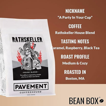Bean Box Boston Coffee Sampler, 2-Pack - Roasted by Pavement Coffeehouse, Gourmet Arabica Coffee, Variety Pack - Freshly Ground
