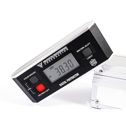 Digital Inclinometer, 360° Protractor Angle Finder Level, Magnetic V-Groove Base Protractor with Large Backlit LCD Display, High-Precision Meter Tool for Machining, Woodworking & Construction