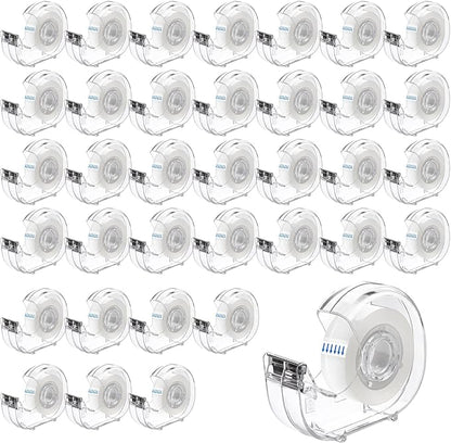 36 Pcs Transparent Tape with Dispenser, 0.7 in x 1000 in Clear Tapes and Refillable Dispensers, Office Tape Rolls with Dispenser Bulk for Craft Jobs, Gift Wrapping, Repairing, Home and School
