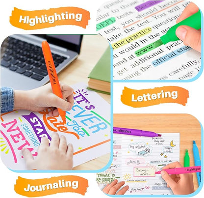 Aigybobo 120 Pack Highlighters in 6 Assorted Colors, Chisel Tip Dry-Quickly Highlighters Bulk, No Bleed Highlighter Markers for Kids Adults, Classroom Teachers Must Haves, School Office Supplies