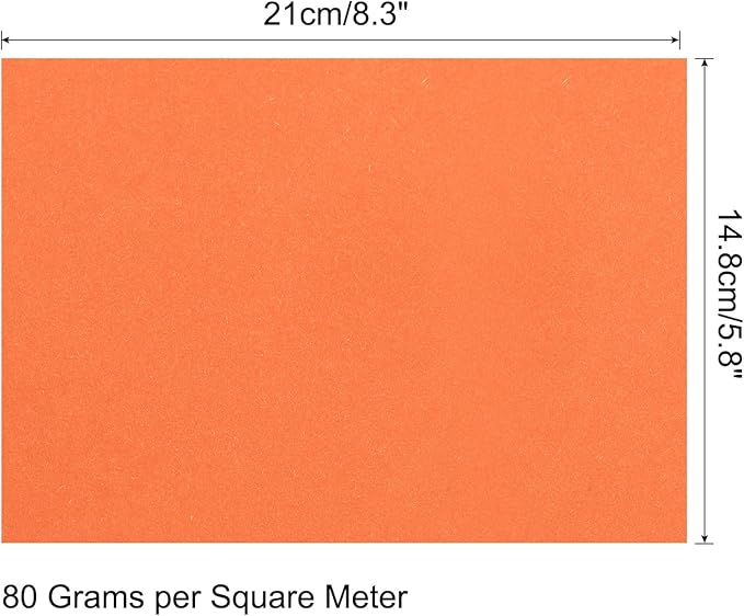 MECCANIXITY 75 Sheets A4 Colored Print Copy Paper 5.8" x 8.3" Origami Paper Printer Paper 80gsm for Printing, Document Copying, Art Craft,Orange Red