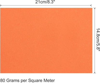 MECCANIXITY 75 Sheets A4 Colored Print Copy Paper 5.8" x 8.3" Origami Paper Printer Paper 80gsm for Printing, Document Copying, Art Craft,Orange Red