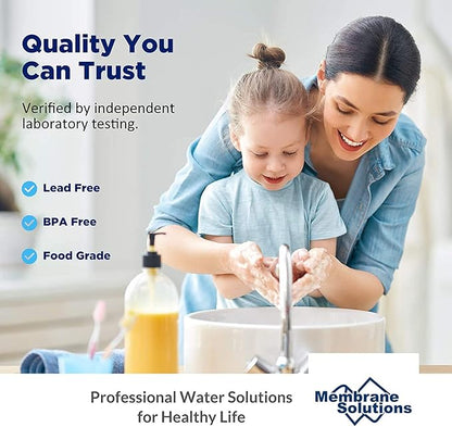 Membrane Solutions 50 Micron Sediment Water Filter Replacement Polypropylene Cartridge 10"x 2.5" for Whole House RO System, Compatible with Aqua-Pure AP110, GE FXUSC, WHKF-GD05, Culligan P5-6 Pack