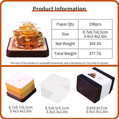 3D Calendar 2026 Time Piece Calendar 3D Memo Pad Tear Away Carving Art Notepad Paper Sculpture Artwork for Sticky Note Record DIY Christmas Gift Office Desktop Decoration-Laojun Mountain