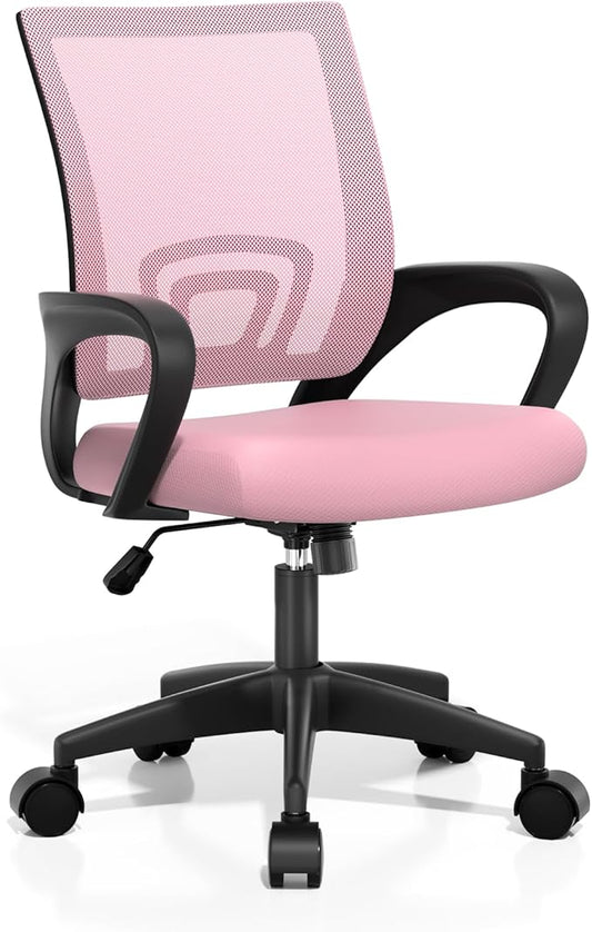 Athena Collection Office Chair - 330Lbs, Breathable Mesh Desk Chair Thickness Cushion with Lumbar Support & Armrest, Rolling Swivel Adjustable Tilt Lock for Home Office/Gaming, Bedroom Study