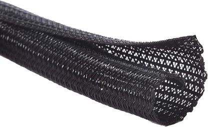 Alex Tech 6.6ft - 1.5 inch Cord Protector Wire Loom Tubing Cable Sleeve Split Sleeving for USB Cable Power Cord Audio Video Cable - Protect Cat from Chewing Cords - Black
