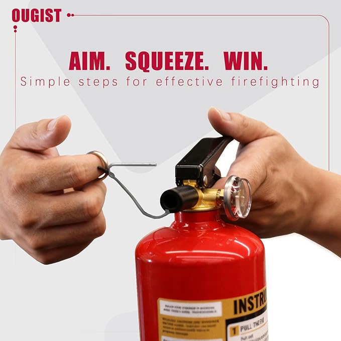 2.5LBS ABC Dry Chemical Fire Extinguisher for Home & Vehicle, Portable Kitchen/Car/RV Fire Extinguisher, Non-Conductive Multipurpose Class A B C, Red (1-Pack)