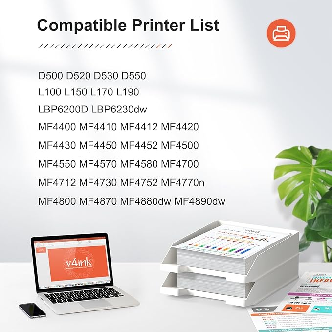 v4ink 2PK Compatible CRG-128 Toner Cartridge Replacement for Canon 128 Black Toner Cartridge Ink for Canon imageclass D530 D550 LBP6230dw MF4450 MF4570dw MF4770n MF4890dw MF4880dw Printer