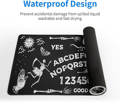 Mysterious Spirit Goth Gaming Mouse Pad 27.6x11.8 Inch Large Desk Mat Black Extended Pads Big Mousepad Non-Slip Rubber Base Keyboard Mat with Stitched Edges for Gaming Laptop Computer PC Desktop