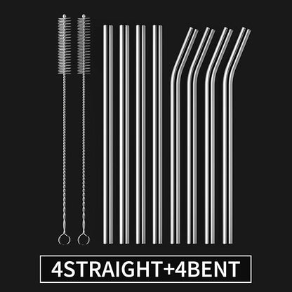8-Pack Reusable Glass Straw,Size 8.5''x10 MM,Including 4 Straight and 4 Bent with 2 Cleaning Brush- Perfect For Smoothies, Tea, Juice