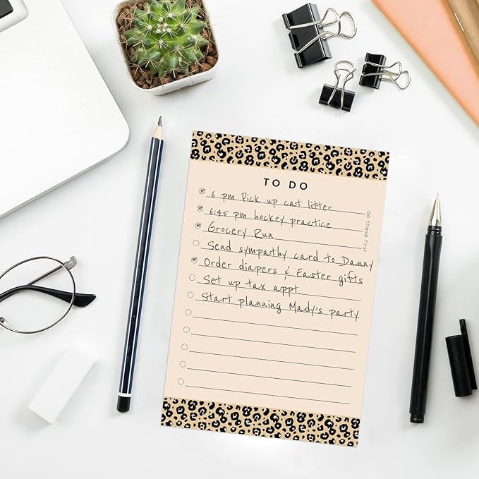 Modern Animal Print Sticky Notes / 4" x 6" Repositionable Sticky Note Pads/Five Unique Pattern Designs/Made in The USA