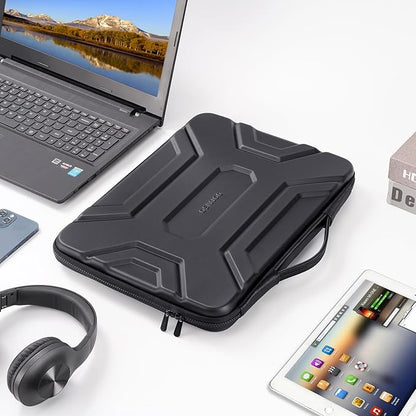 DOMISO 14 inch Laptop Sleeve with Handle Shockproof Computer Bag Waterproof EVA Protective Carrying Case for 14" HP Dell Asus Lenovo Laptop, Black